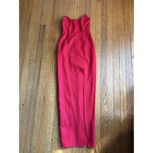 Superdown Dress Womens XS Red Strapless Sweetheart Bodycon Slit Formal